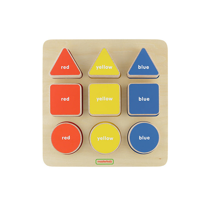 Masterkidz Wooden Geometric Peg Board – Montessori Shape & Colour Lear