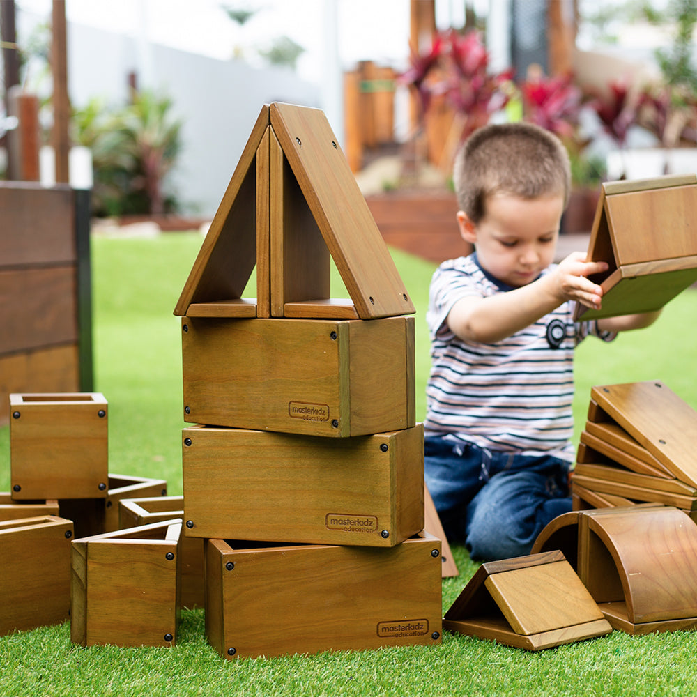 Eco-treated outdoor construction blocks for schools