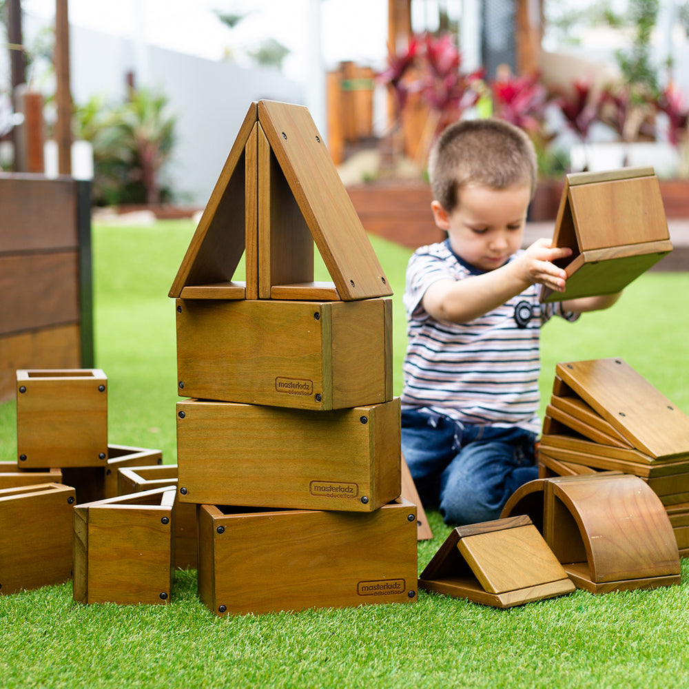 Heavy-duty outdoor hollow blocks for early years playgrounds