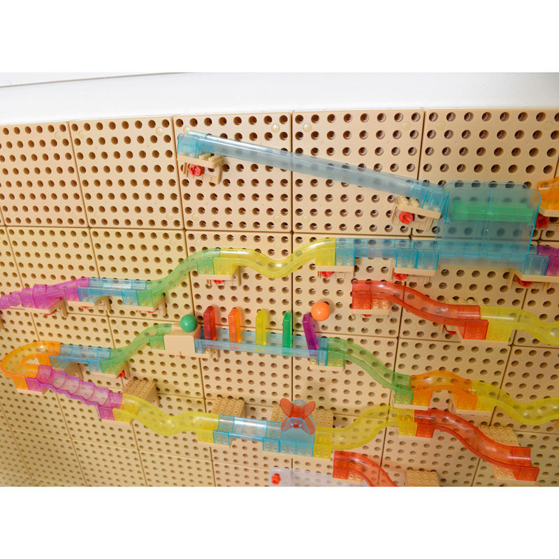 Masterkidz STEM Wall Kinetic Ball Trax Marble Run - 209 Pieces Set with Dominoes & Gears, Educational Learning Toys for Kids Ages 3+