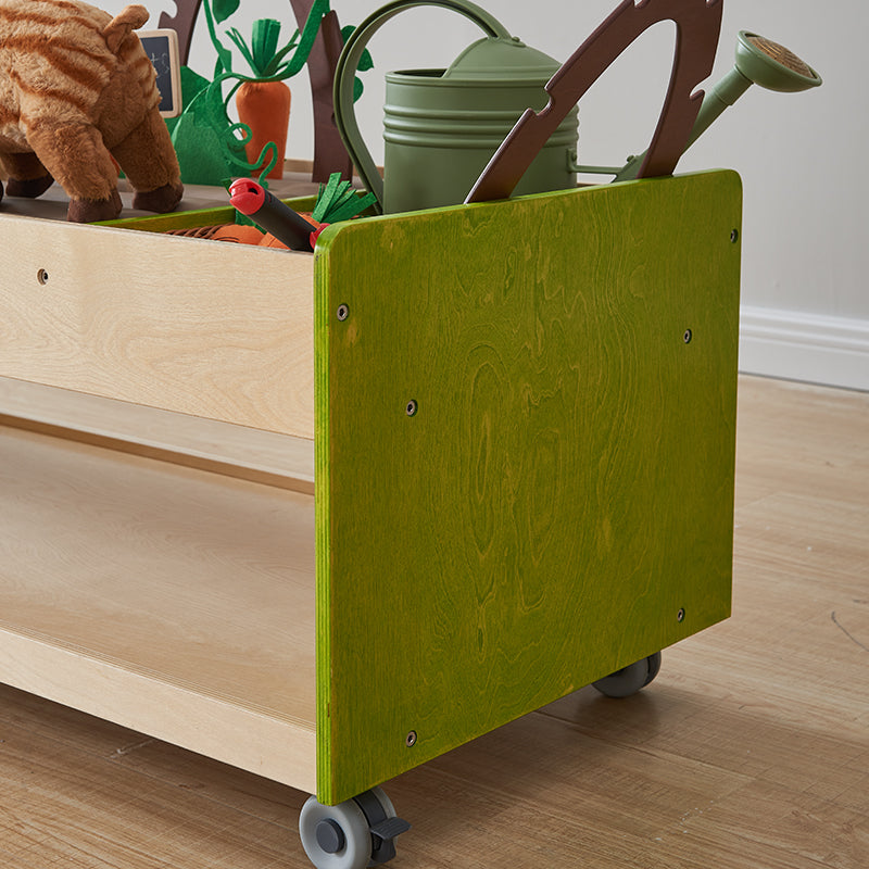 Children exploring farm play, stacking, and role-playing.