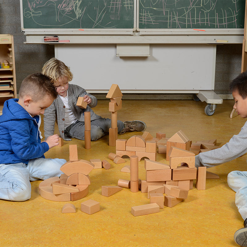 92-piece wooden block set for kids