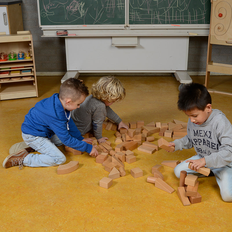 Solid wooden construction blocks