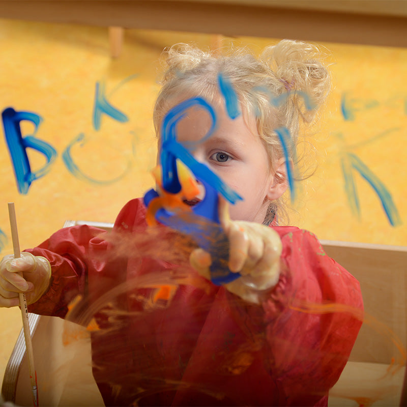 free-standing wooden easel for preschool and kindergarten