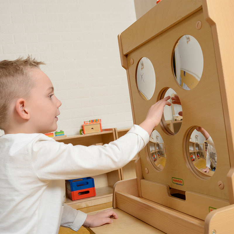 Masterkidz Fun Mirror Solid Wooden Board with 5 circular mirrors