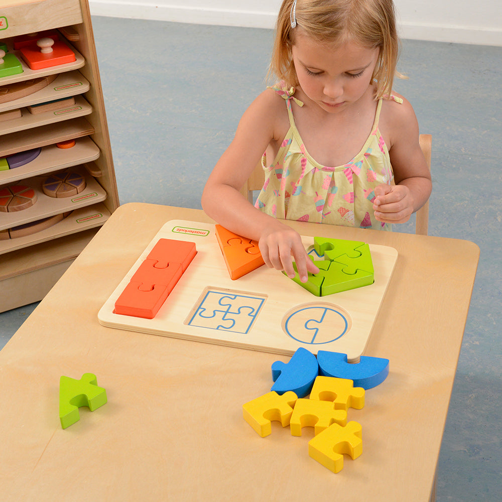 Geometric puzzles for children made from European wood.