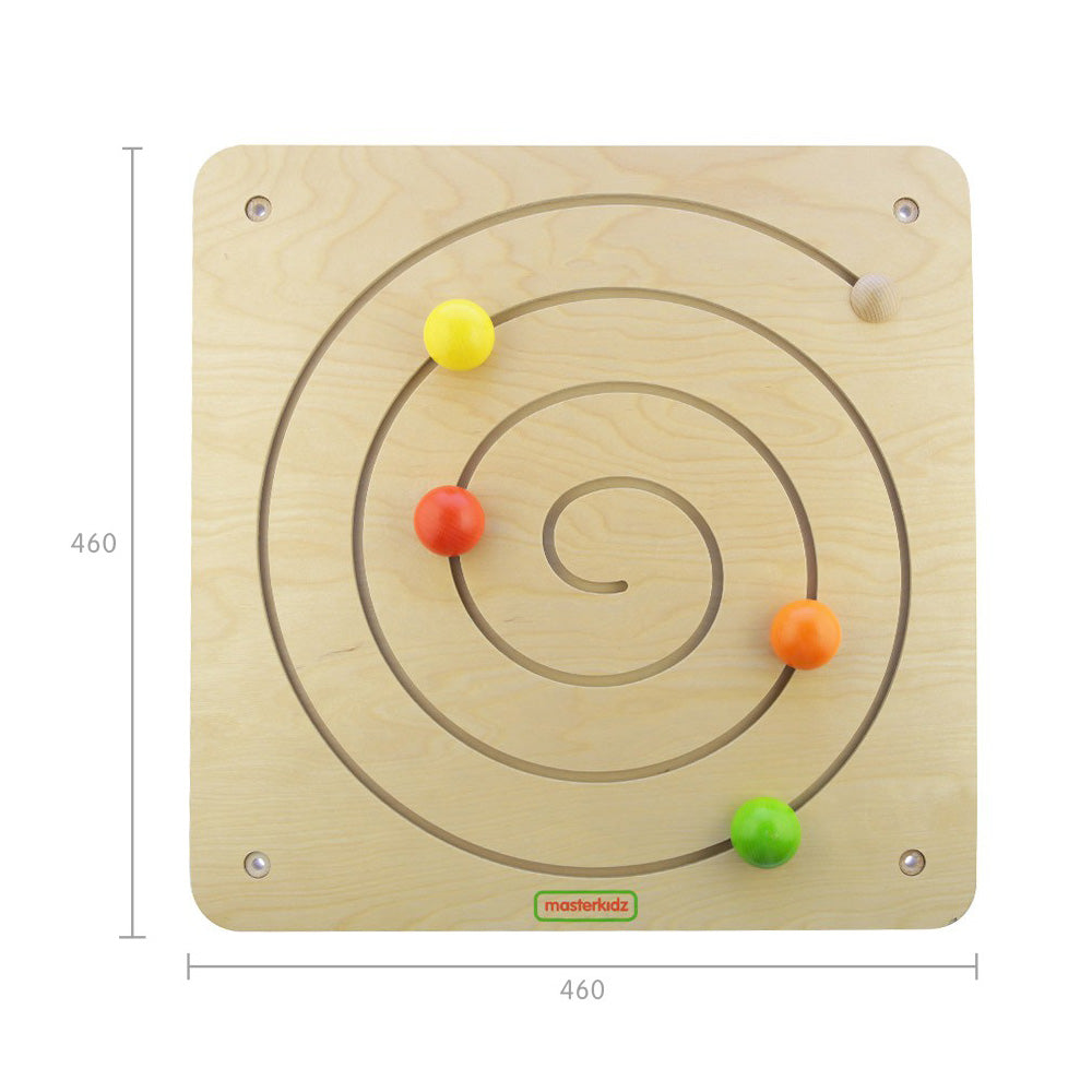 Shape recognition learning board with sliding maze activity