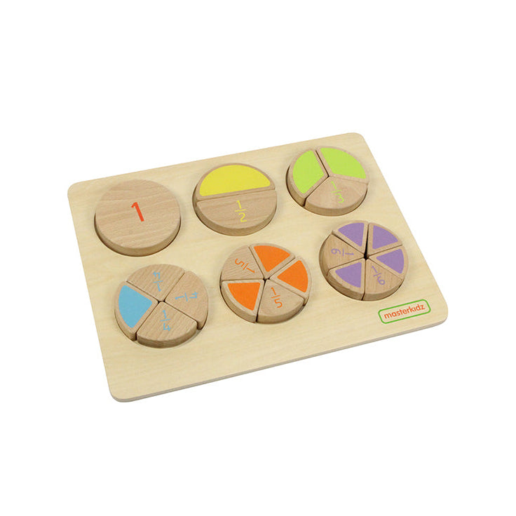 Masterkidz fraction learning puzzle set on classroom table