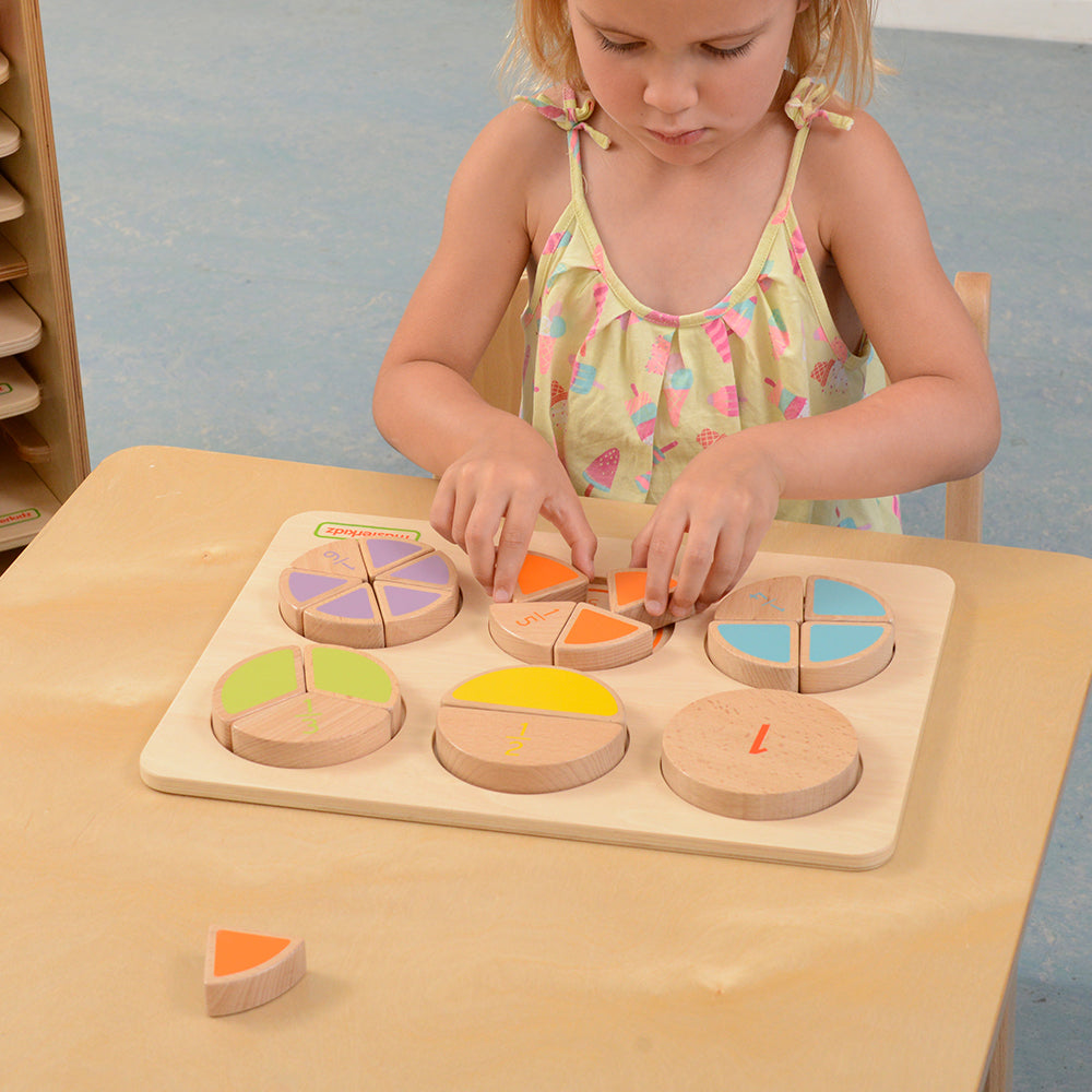 Visual fraction puzzle board for early years maths