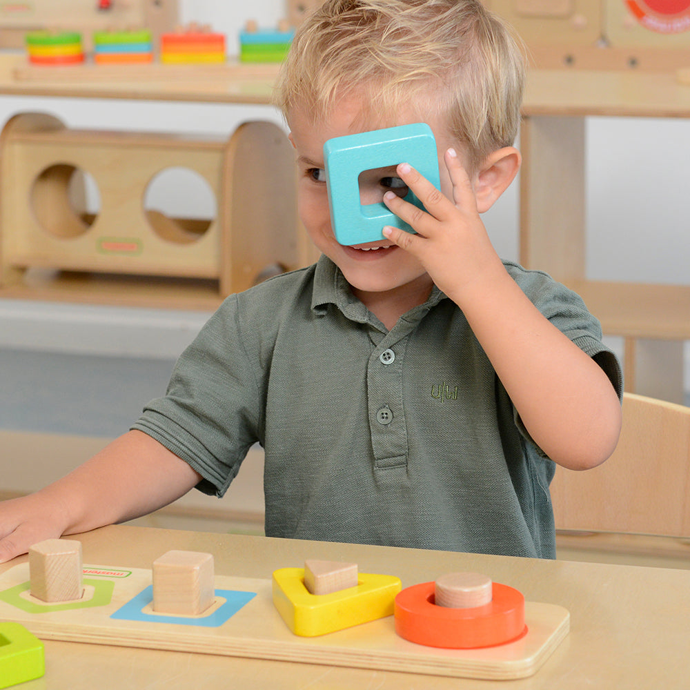 Shape recognition and colour matching educational toy for preschool