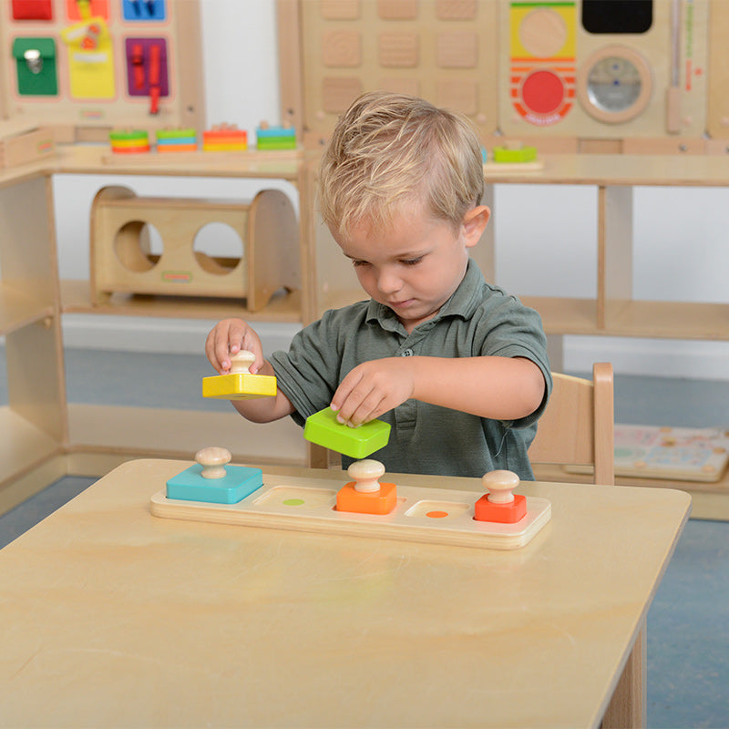 Peg Puzzle in Size and Color Matching