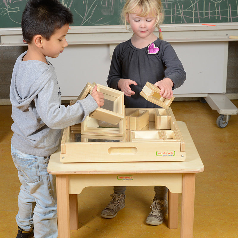 Wooden mirror blocks with acrylic centers