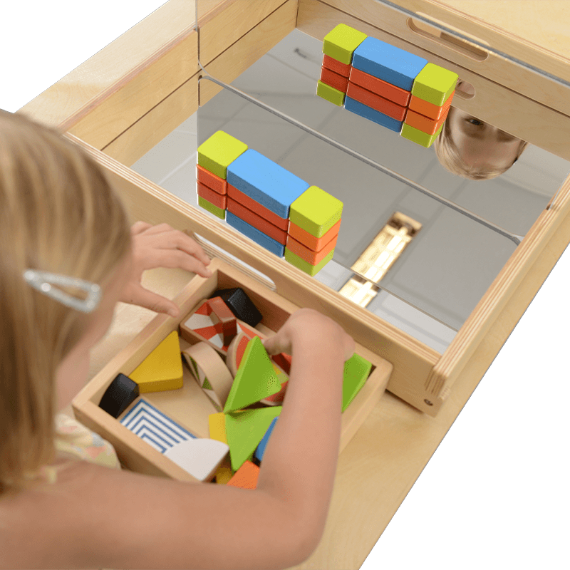 Masterkidz color block set on sensory mirror tray