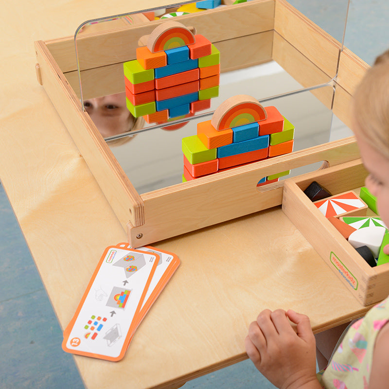 Scratch-proof acrylic mirror tray for early years learning