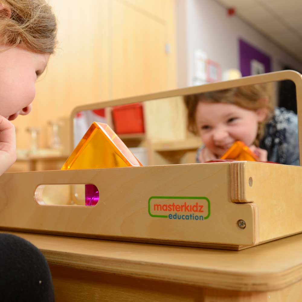 Masterkidz Mirror Tray on classroom table for reflection exploration