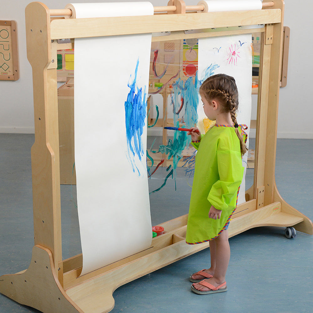 Outdoor creative painting activity with Masterkidz art wall