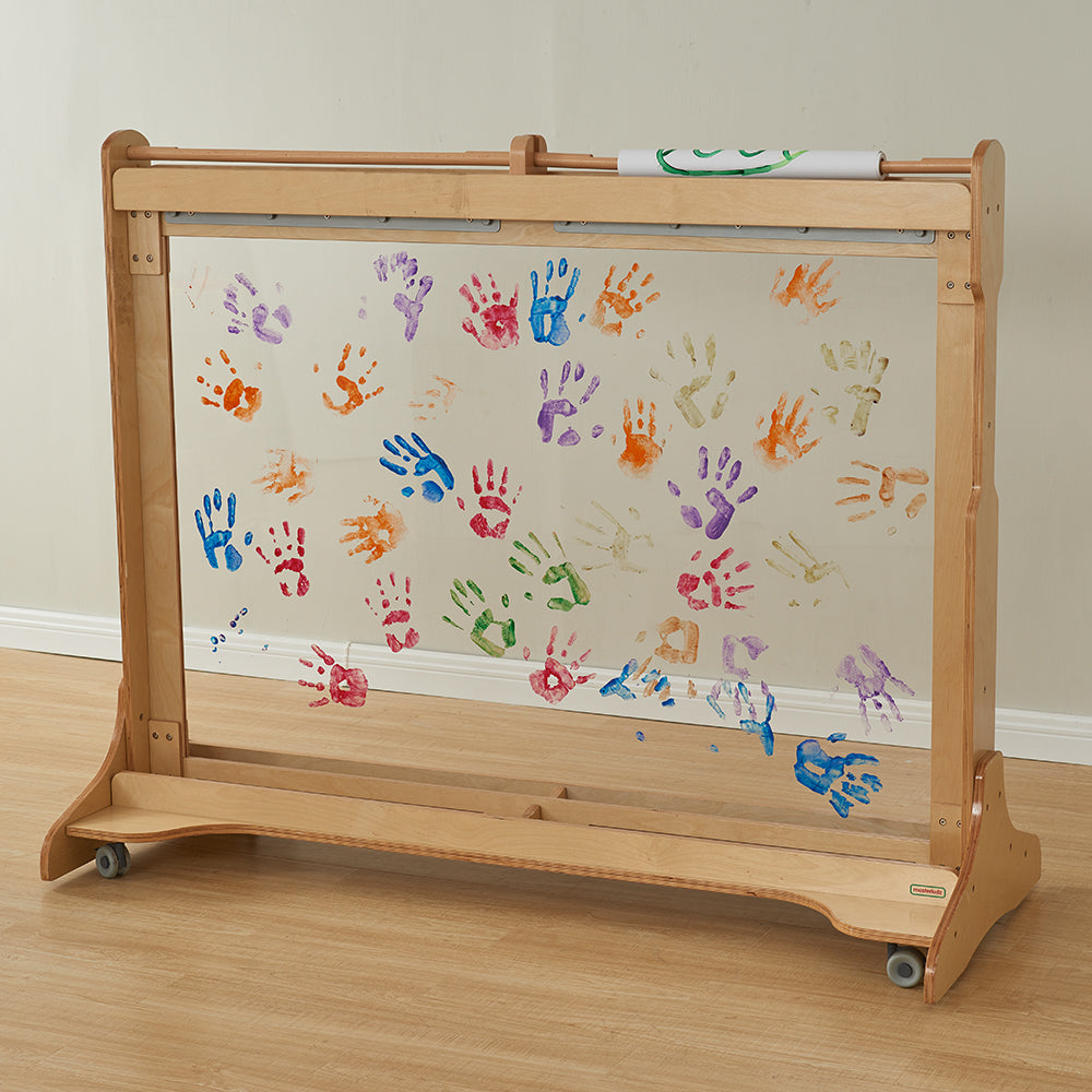 Masterkidz Giant Free Standing Painting Wall in preschool classroom