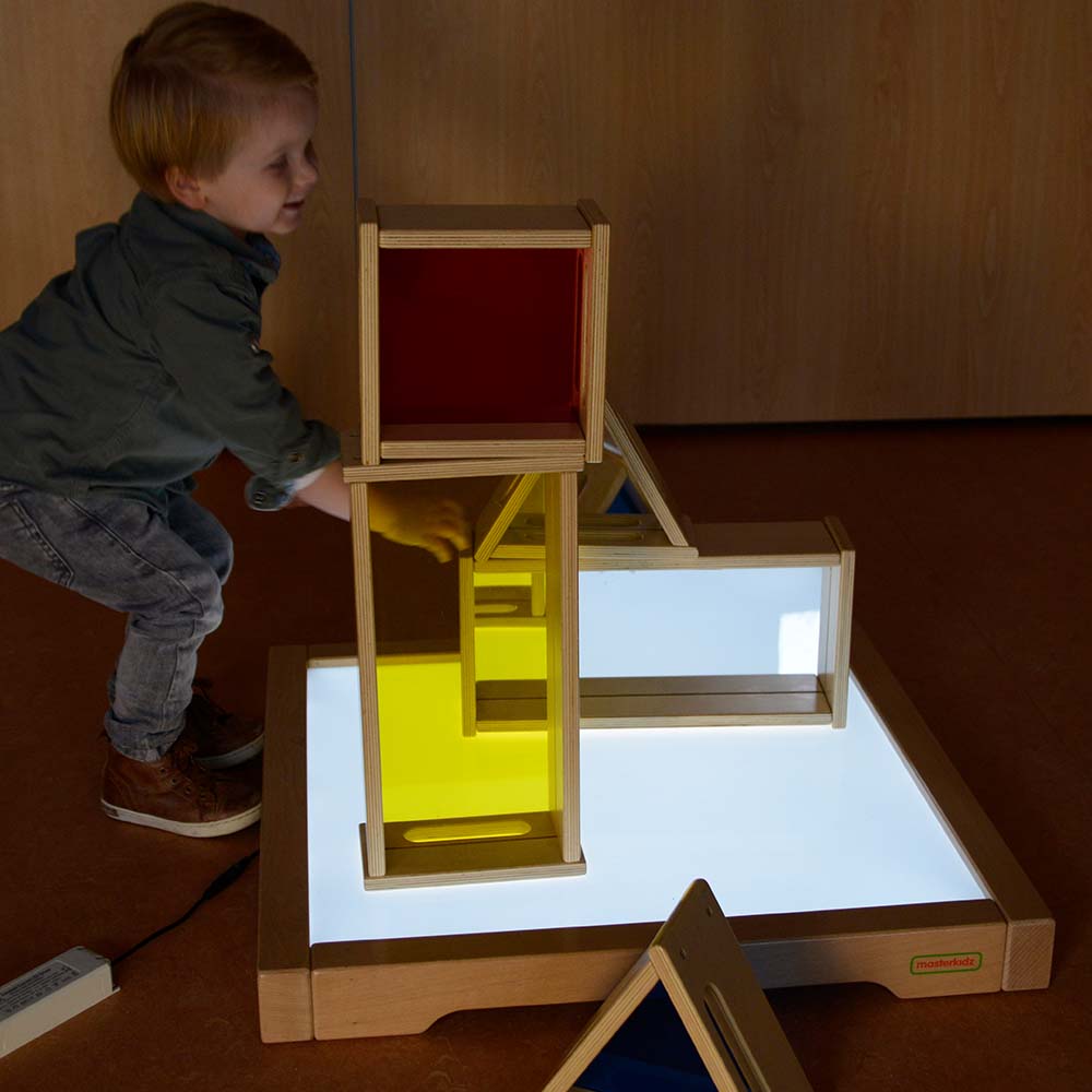 Educational translucent blocks compatible with hollow block system