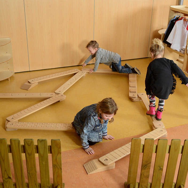 Montessori-inspired balance path building toy for children
