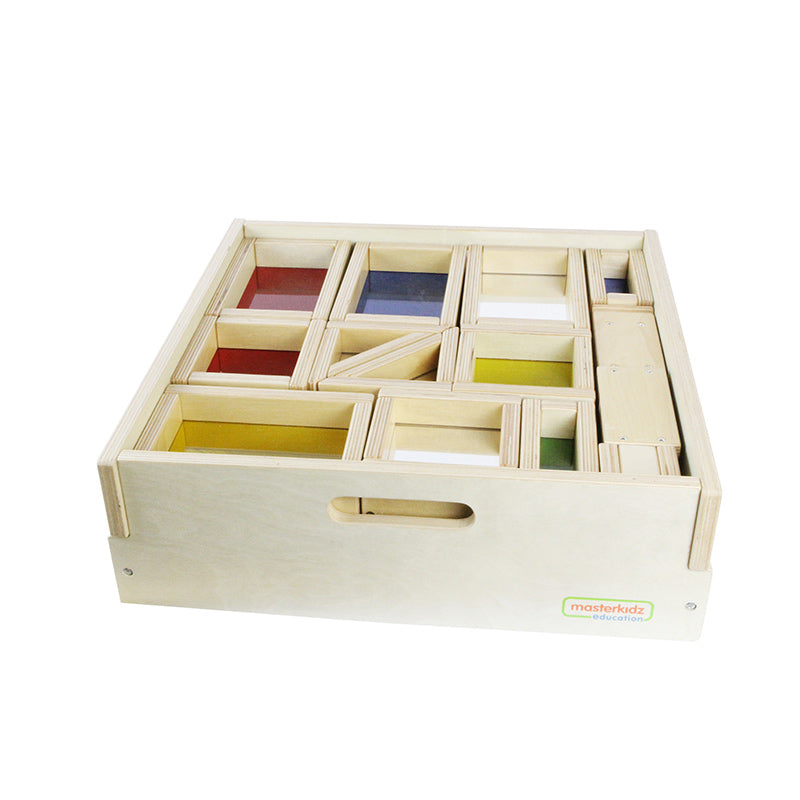 Educational sensory blocks for imaginative play and fine motor skills.