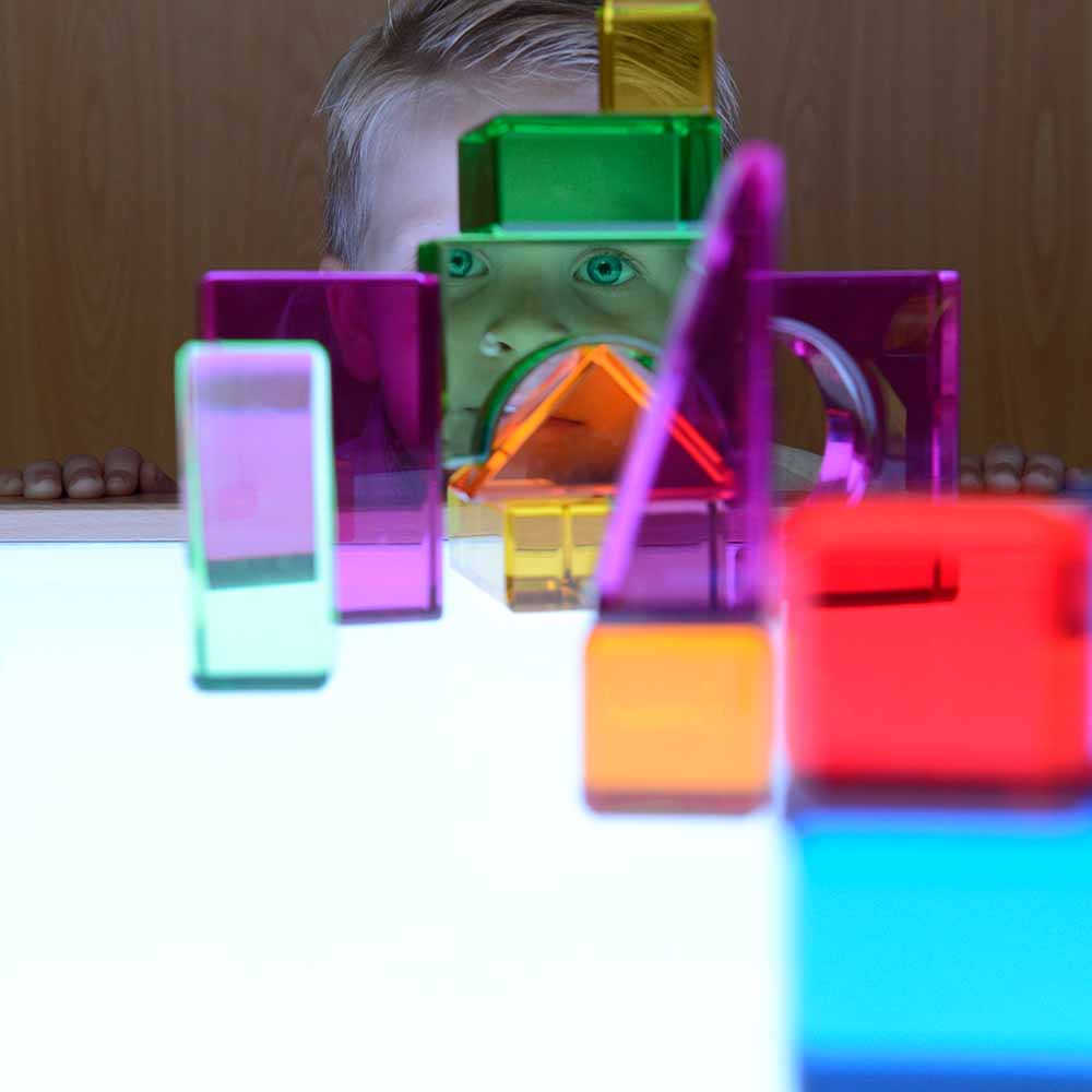 30-piece translucent acrylic building blocks for light table play