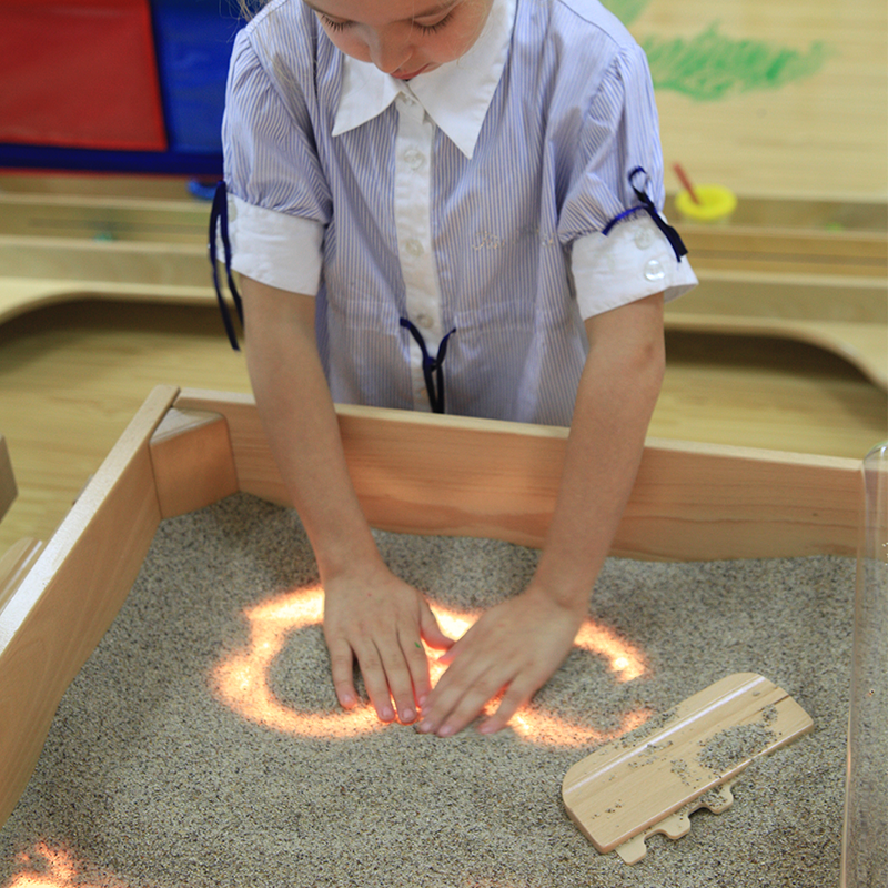 Preschool hands-on learning LED light table with sand and water trays