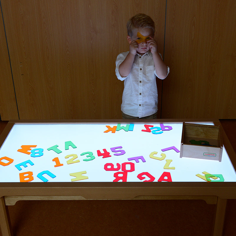 38-piece translucent letters and numbers on LED light table