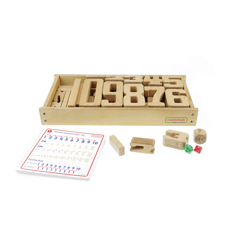 Masterkidz 1-10 Number Learning Kit with solid wooden numbers