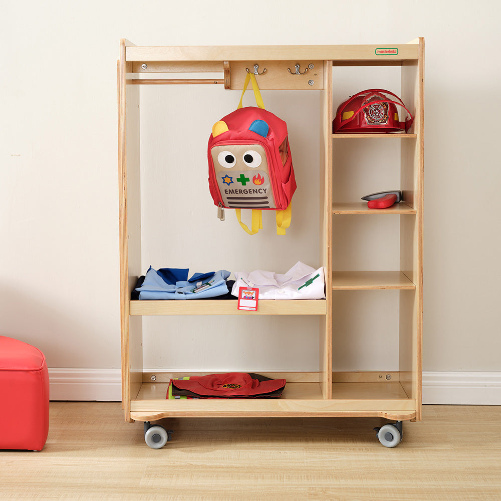 Portable dress-up costume trolley for preschool classrooms