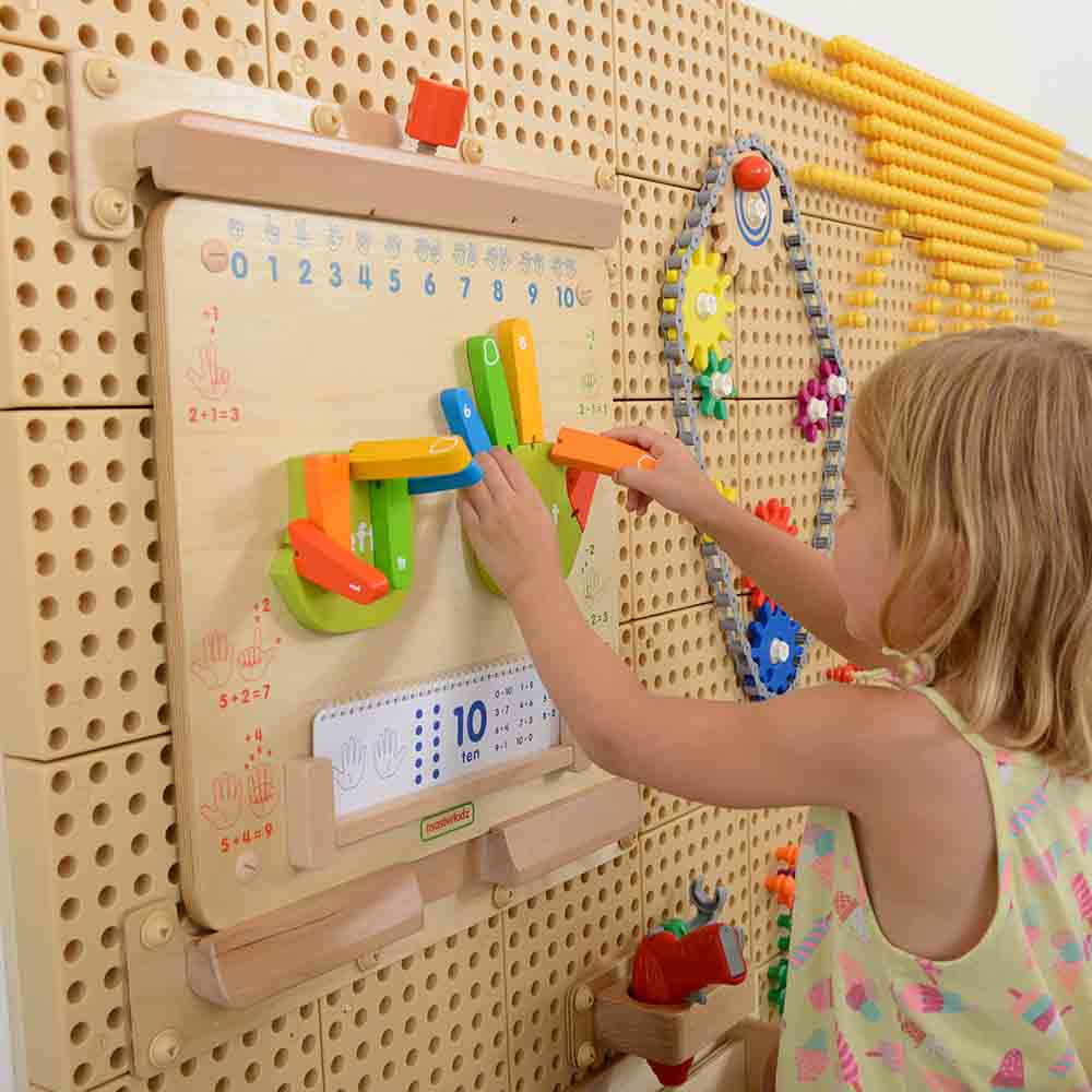Montessori inspired finger counting wall activity