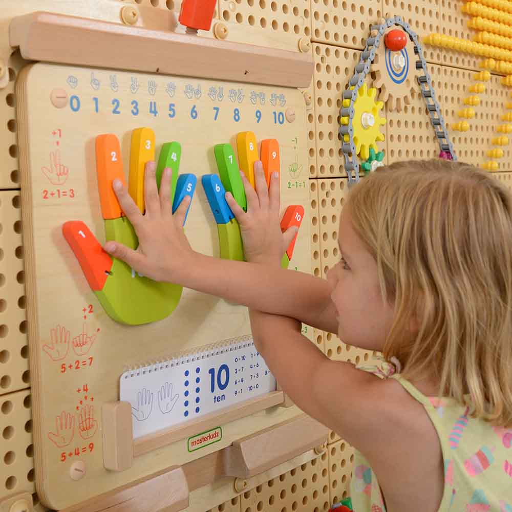 Kinaesthetic maths learning wall board for early years