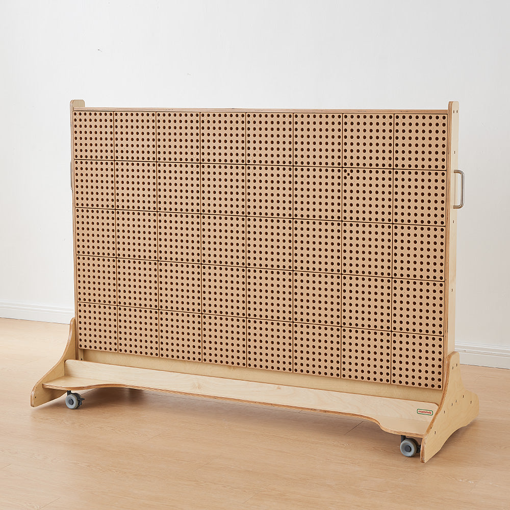 Close-up of durable wooden frame structure suitable for long-term school use.