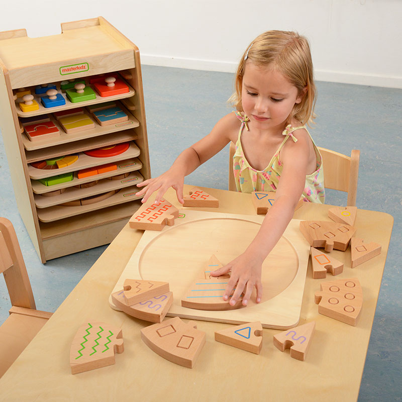 Double-sided wooden learning puzzle by Masterkidz for toddlers