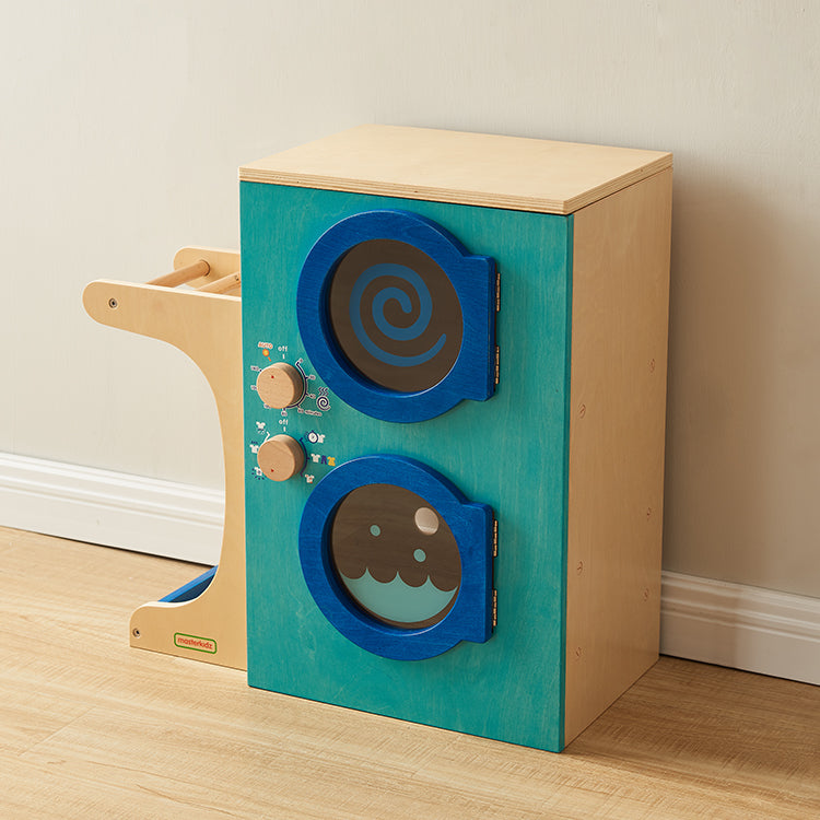 Masterkidz wooden washing machine and dryer for classroom pretend play.