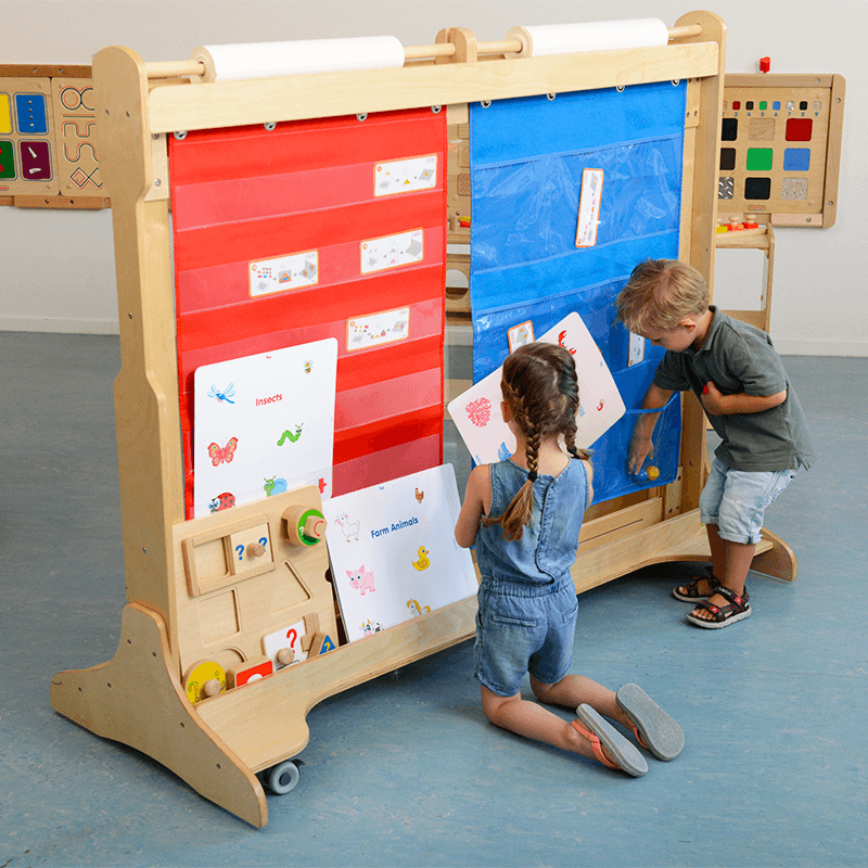 Colorful Montessori classroom learning board