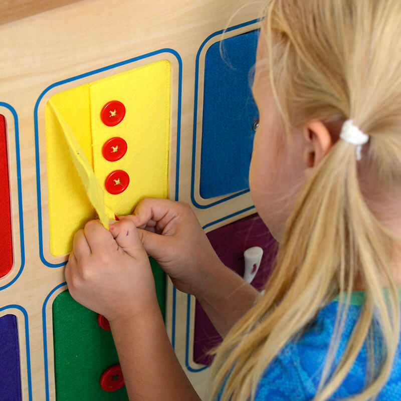 Montessori sensory and motor skills wall panel