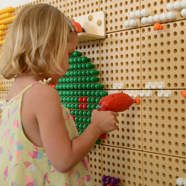 Masterkidz STEM Wall Hand Power Tools Set – Features a child-safe power drill with forward and reverse functions.