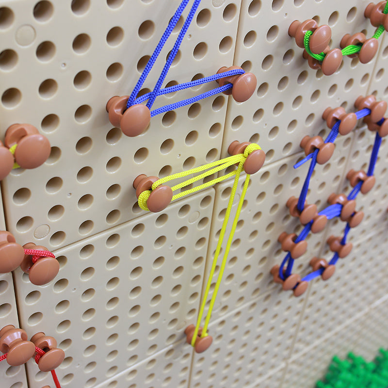 Masterkidz STEM Wall Lacing Pegs – 200 pegs and 30 strings for endless geometric and alphabet design fun.