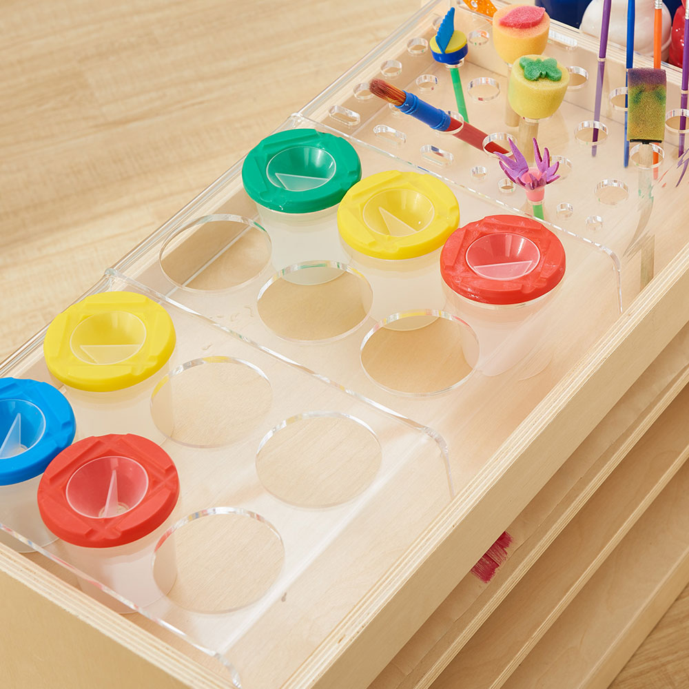 Clear Acrylic Cup, Art & Accessory Stand 3pc