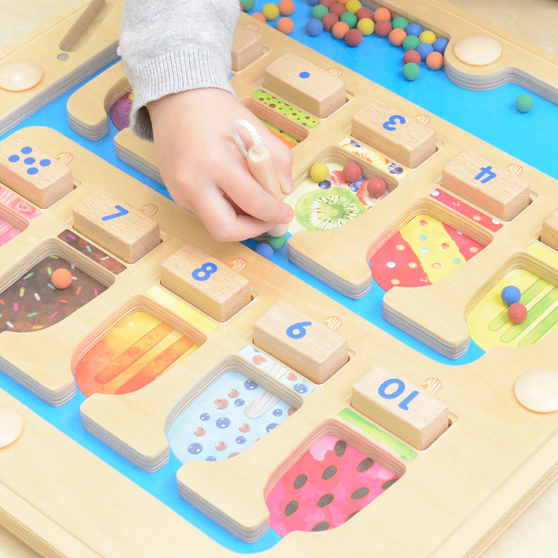 Preschool maths magnetic maze for number learning