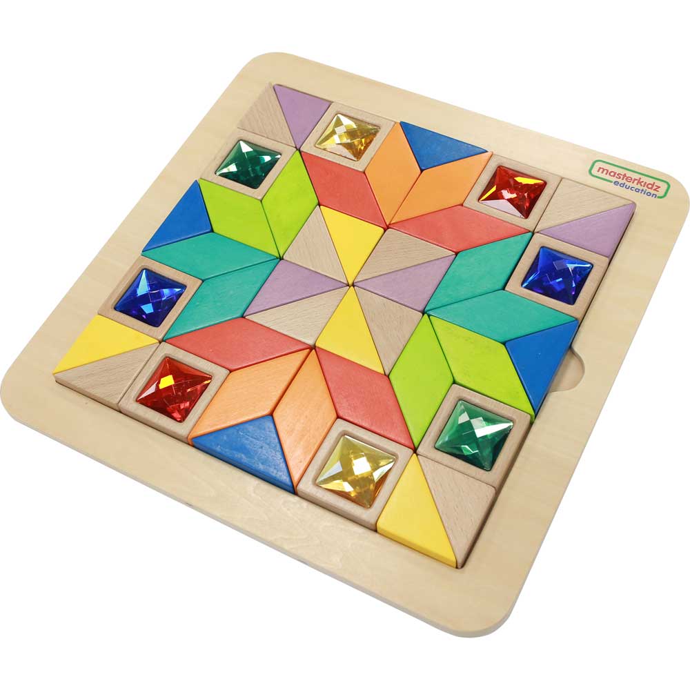 FSC wooden mosaic tiles learning set for schools