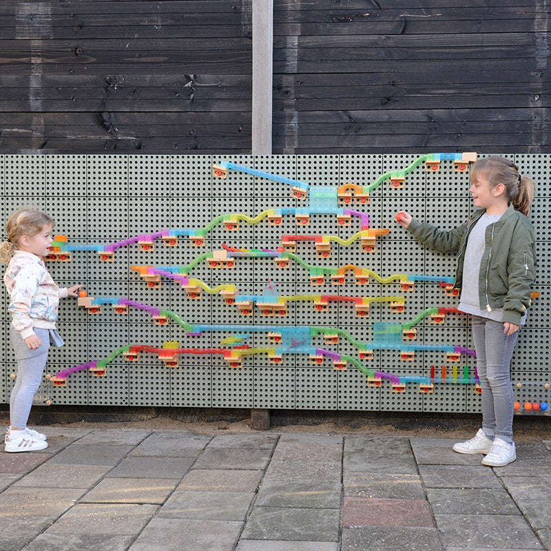 Masterkidz Outdoor STEM WALL 200L x 200H Triangular Wall Panel 2 Piece Set-Endless Learning Opportunities for Kids