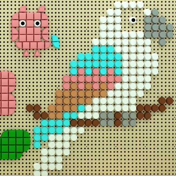 Children sorting and arranging Masterkidz STEM Wall Geometric Shapes Set 2 to build patterns.