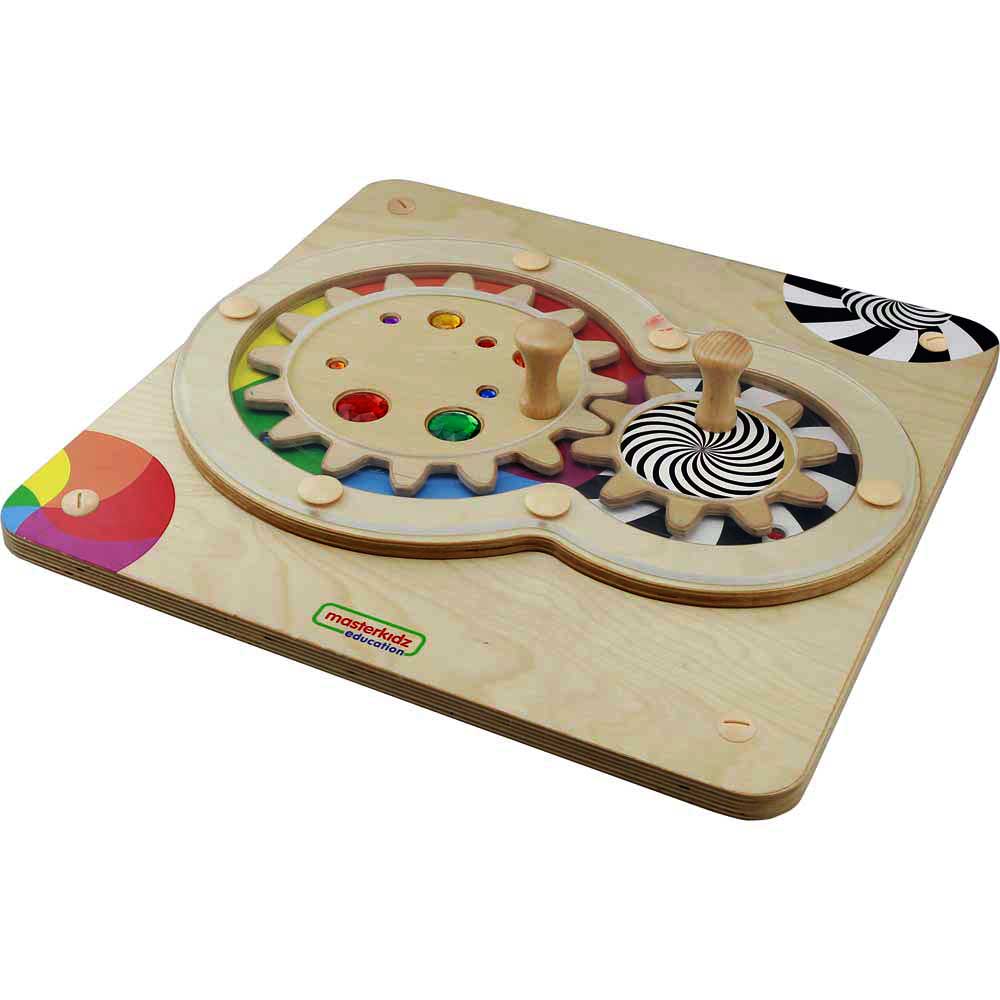 Sensory gear wall panel with colourful gemstones