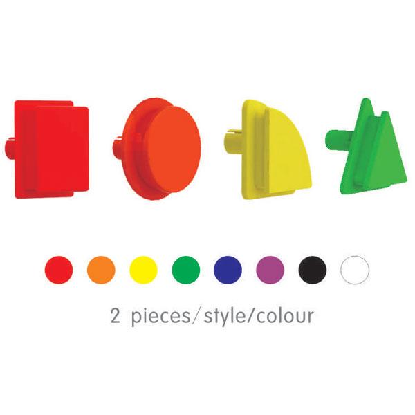 Masterkidz STEM Wall Geometric Shapes Set 1 (64 pieces) in 8 vibrant colors for engaging shape learning.