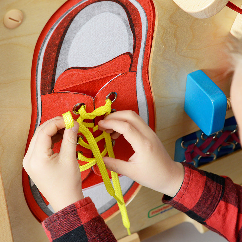 Masterkidz fine motor skills development toy with colored wooden nuts