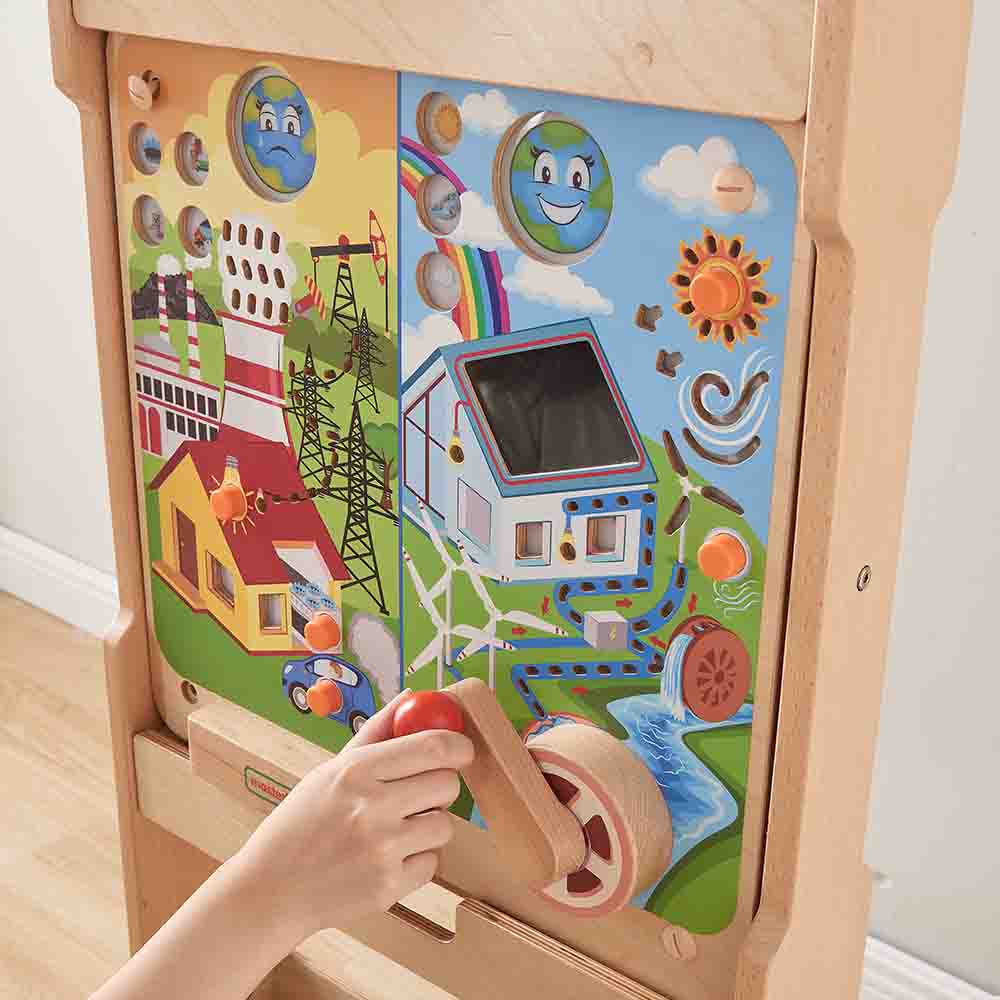 Renewable vs fossil fuel learning board for classroom STEM education