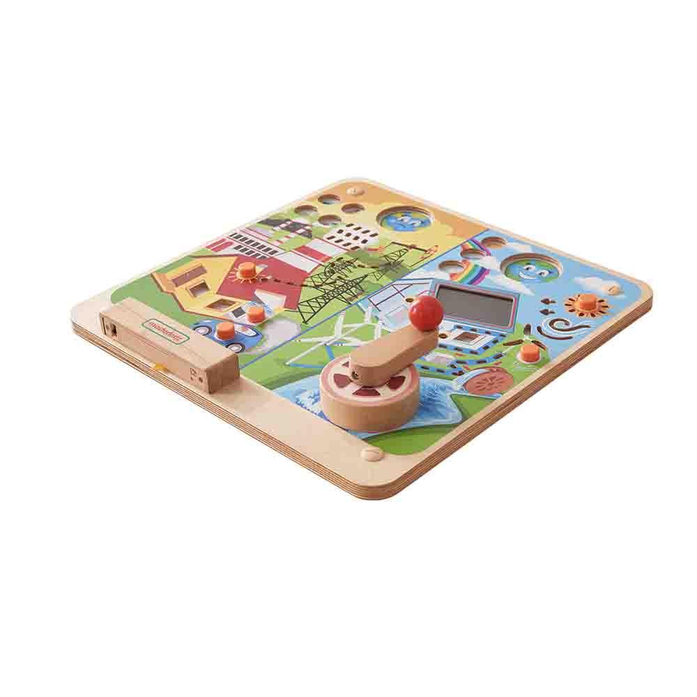 Solar and hydropower interactive energy wall element for kids