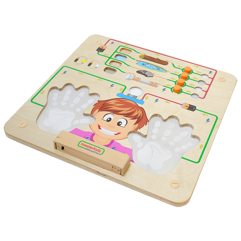 Educational wall panel teaching material conductivity for toddlers and preschoolers