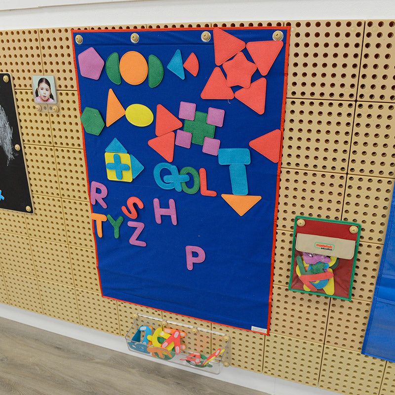 Colorful alphabet letters in bright hues, perfect for classroom learning and letter recognition.